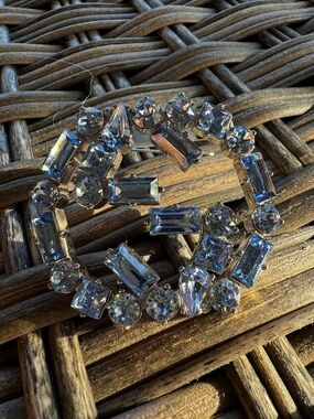 Sparkling double g Gucci reworked Blue Crystal Statement Brooch - Women Jewelry